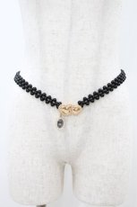 画像1: m petit by misako / サンリオキャラクターズコラボ クロミ パールベルト  ブラック H-26-08-12-006-LO-ZA-NS-ZH (1)