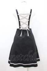 画像2: axes femme POETIQUE / ガーターデザインサス付スカート M ブラック H-26-08-12-029-AX-SK-NS-ZH (2)