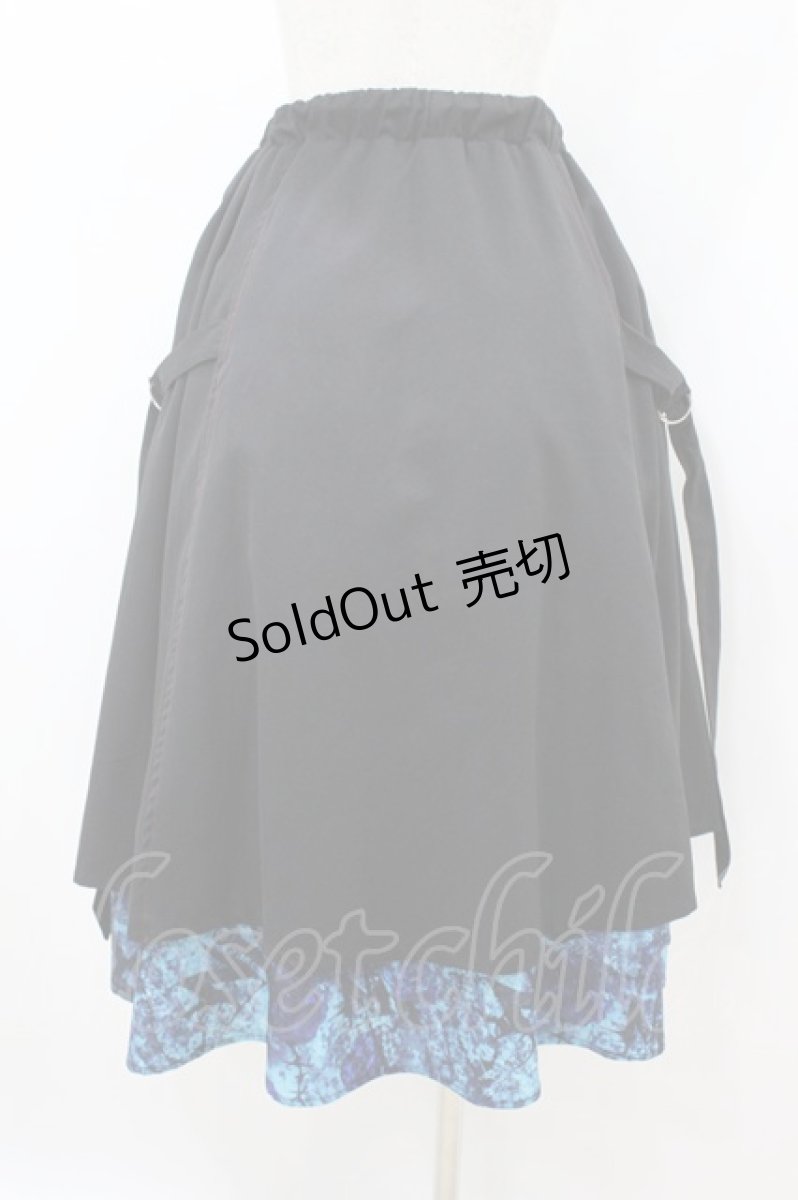 画像2: NieR Clothing / 青薔薇レイヤードスカート Free ブラック H-26-08-12-044-PU-SK-NS-ZH (2)