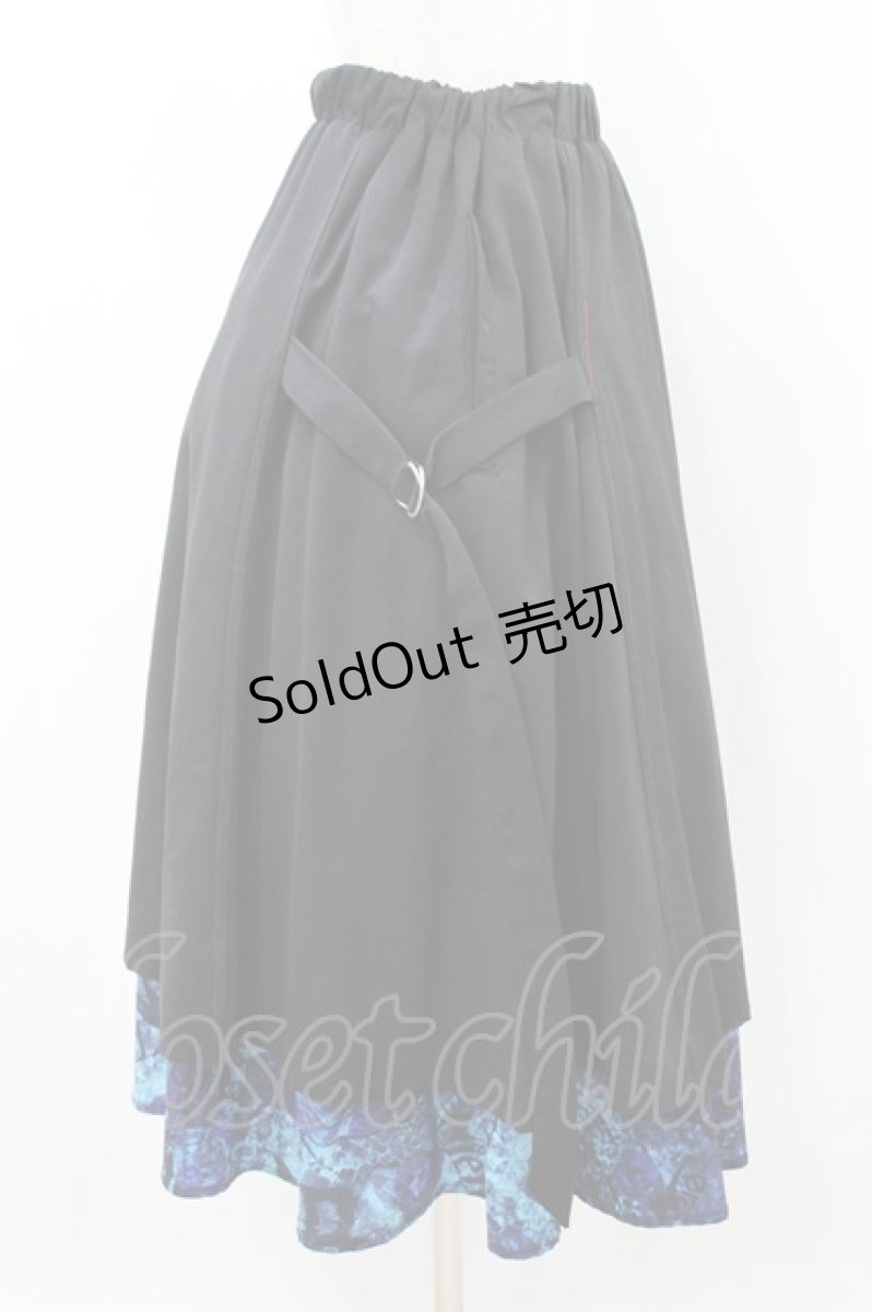 画像3: NieR Clothing / 青薔薇レイヤードスカート Free ブラック H-26-08-12-044-PU-SK-NS-ZH (3)