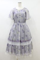 画像1: axes femme / 紫陽花シフォンワンピース M ラベンダー H-26-08-12-1030-AX-OP-NS-ZH (1)