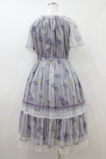 画像2: axes femme / 紫陽花シフォンワンピース M ラベンダー H-26-08-12-1030-AX-OP-NS-ZH (2)