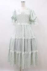 画像1: hudson honey / しぃぺろ/小花柄ワンピース L ミント H-26-08-12-1035-LO-OP-NS-ZH (1)