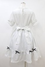 画像2: majoretty / 音梨まりあ/ストライプワンピース L 白/黒 H-26-08-12-1038-LO-OP-NS-ZH (2)