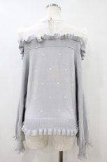 画像2: LIZ LISA / ハート刺繍肩あきレイヤードニット Free ブルー H-26-08-12-1050-LO-TO-NS-ZH (2)