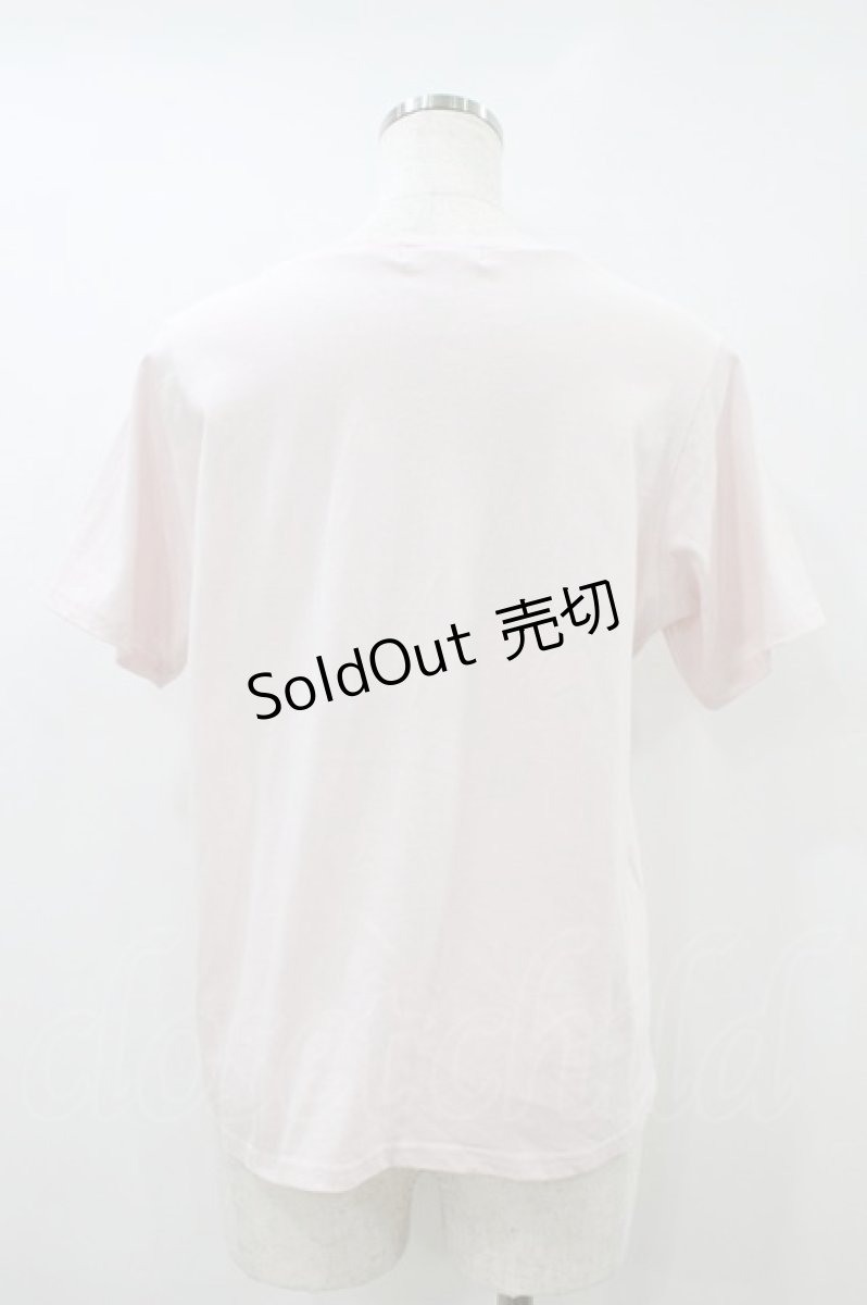 画像2: melume / maki/ロゴTシャツ L ピンク H-26-08-12-1053-LO-TS-NS-ZH (2)