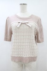 画像1: melume / maki/ツイードサマーニット M ピンク H-26-08-12-1056-LO-TO-NS-ZH (1)