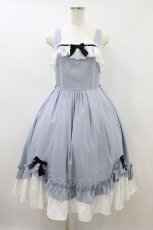 画像1: Chalmiere / 不思議の国のジャンパースカート M サックス H-26-08-12-1022-AX-OP-NS-ZH (1)