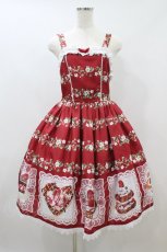 画像1: Chalmiere / ベイクドベリージャンパースカート M レッド H-26-08-12-1023-AX-OP-NS-ZH (1)