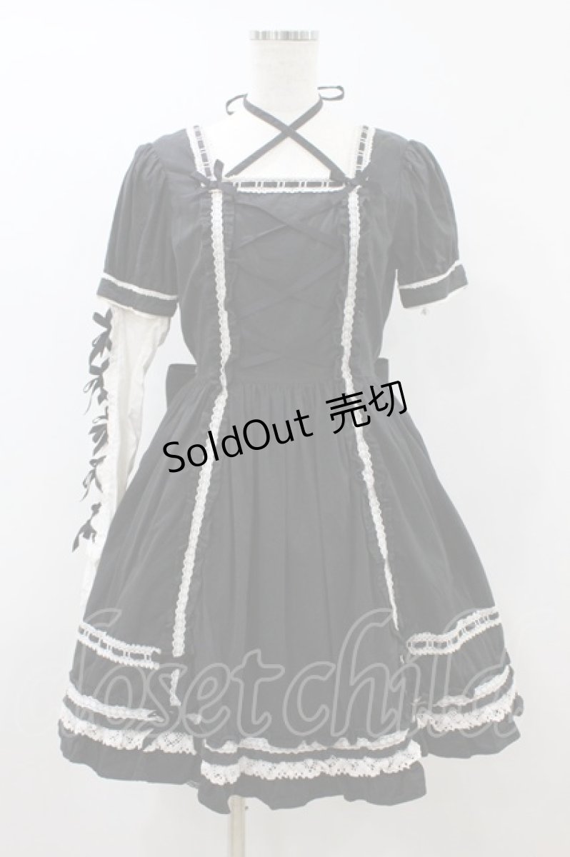 画像1: Angelic Pretty / はしごレースフリルワンピース Free ブラック H-26-08-12-1024-AP-OP-NS-ZH (1)