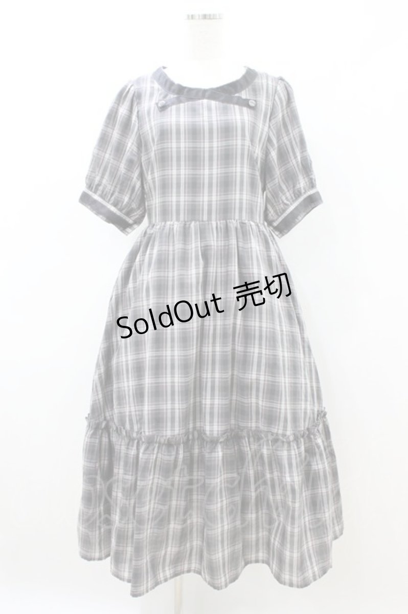 画像1: m petit by misako / チェックワンピース L グレー H-26-08-12-1026-LO-OP-NS-ZH (1)