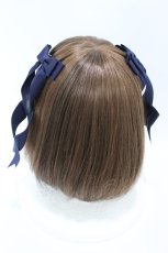 画像2: LOTUS ribbon / ツインリボンバレッタ  ネイビー H-26-08-12-001-LO-AC-NS-ZH (2)