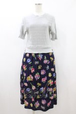 画像1: Jane Marple / Flower Marketのトロンプルイユドレス Free グレー/ネイビー H-26-08-12-049-JM-OP-NS-ZH (1)