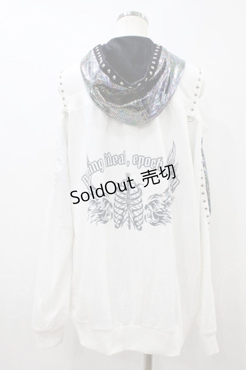 画像2: NieR Clothing / HOLO WING OFF-SHOULDER HOODIE Free 白 H-26-08-12-051-PU-TO-NS-ZH (2)