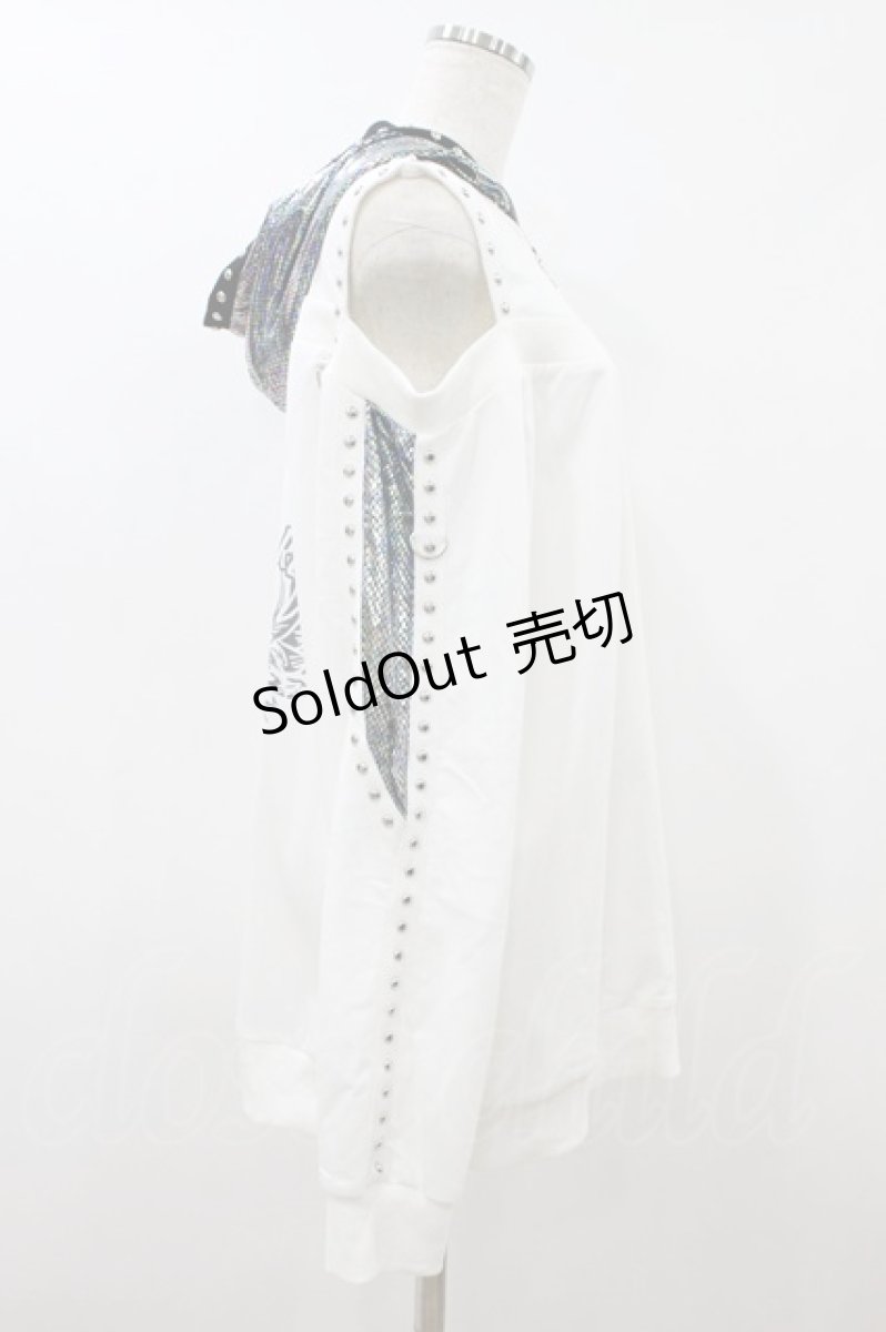 画像3: NieR Clothing / HOLO WING OFF-SHOULDER HOODIE Free 白 H-26-08-12-051-PU-TO-NS-ZH (3)