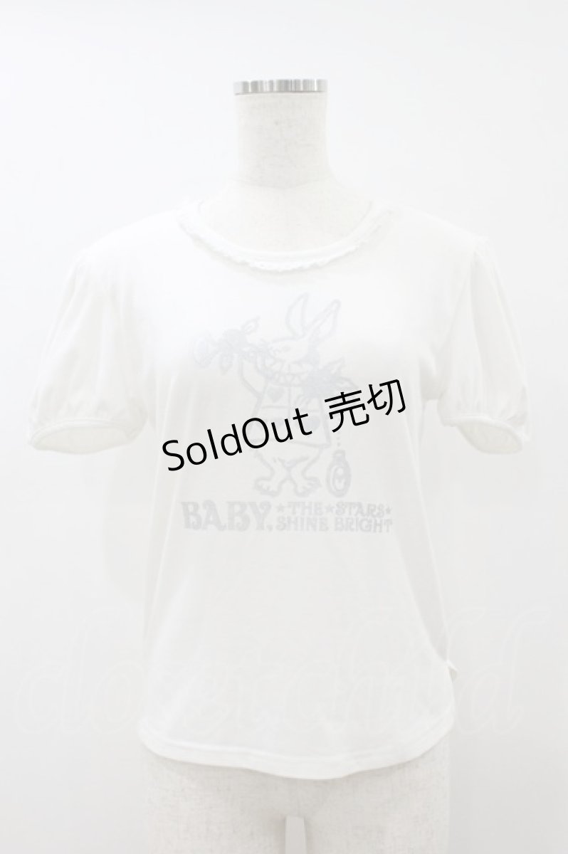 画像1: BABY,THE STARS SHINE BRIGHT / 時計うさぎのプリントTシャツ Free 白 H-26-08-12-055-BA-TS-NS-ZH (1)