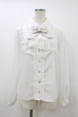 画像1: Amavel / バックルリボンレースジャボ付ブラウス Free オフ H-26-08-12-057-CA-BL-NS-ZH (1)