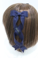 画像3: LOTUS ribbon / ツインリボンバレッタ  ネイビー H-26-08-12-001-LO-AC-NS-ZH (3)