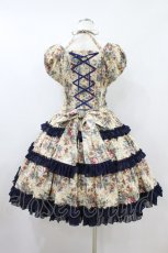 画像2: Chantilly / ビクトリアンブーケシャーリングワンピース Free 生成り/ネイビー H-26-08-12-010-GO-OP-NS-ZH (2)