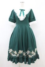 画像1: Amavel / Bouquet of Lily ミドルワンピース Free グリーン H-26-08-12-019-CA-OP-NS-ZH (1)