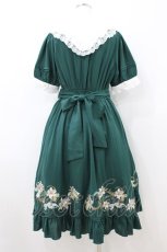 画像2: Amavel / Bouquet of Lily ミドルワンピース Free グリーン H-26-08-12-019-CA-OP-NS-ZH (2)