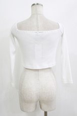 画像3: MORPH8NE / Berry off shoulder ribbed crop top  ホワイト H-26-08-13-045-PU-TO-KB-ZH (3)