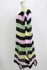 画像2: KILL STAR / Liqorice Knit Sweater L 黒×ピンク×ミント×イエロー H-26-08-13-049-PU-TO-KB-ZH (2)