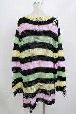 画像3: KILL STAR / Liqorice Knit Sweater L 黒×ピンク×ミント×イエロー H-26-08-13-049-PU-TO-KB-ZH (3)