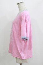 画像2: Candy Stripper / GOOD TIME RINGER TEE  PINK×LIGHT BLUE H-26-08-13-053-PU-TO-KB-ZH (2)