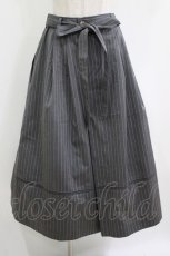 画像1: Jane Marple / British stripe tea house skirt  gray-stripe H-26-08-13-014-JM-SK-KB-ZH (1)