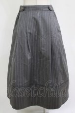 画像3: Jane Marple / British stripe tea house skirt  gray-stripe H-26-08-13-014-JM-SK-KB-ZH (3)