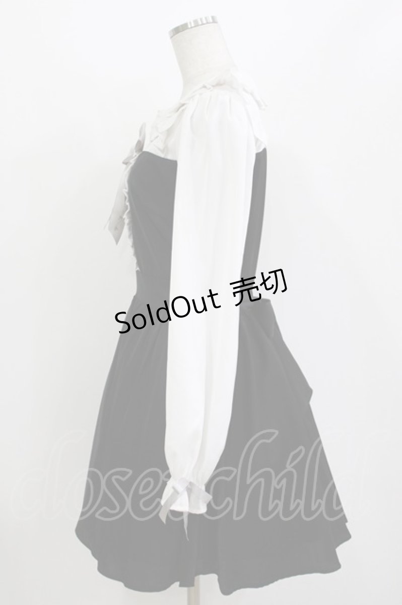 画像2: NieR Clothing / リボンフリルワンピース F 黒 H-26-08-13-020-PU-OP-AK-ZH (2)