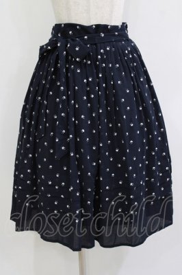 Preview of Sprinkled flowers wrapped skirt  ネイビー