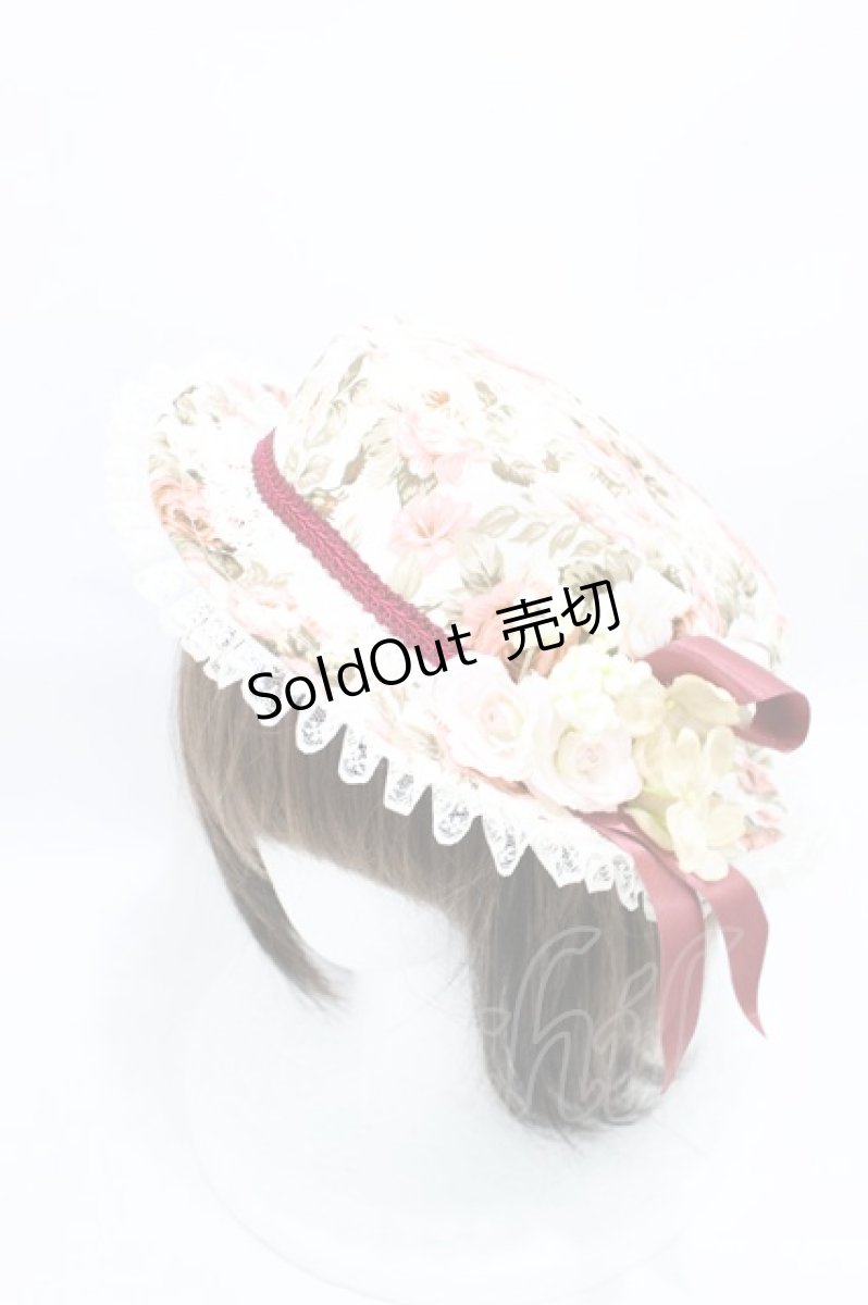 画像1: PrivateSquare. / コサージュハット  白×ピンク H-26-08-14-1032-LO-AC-AK-ZH (1)