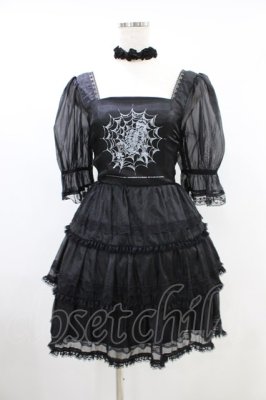 Preview of Frill choker sheer tiered illustration onepiece FREE 黒