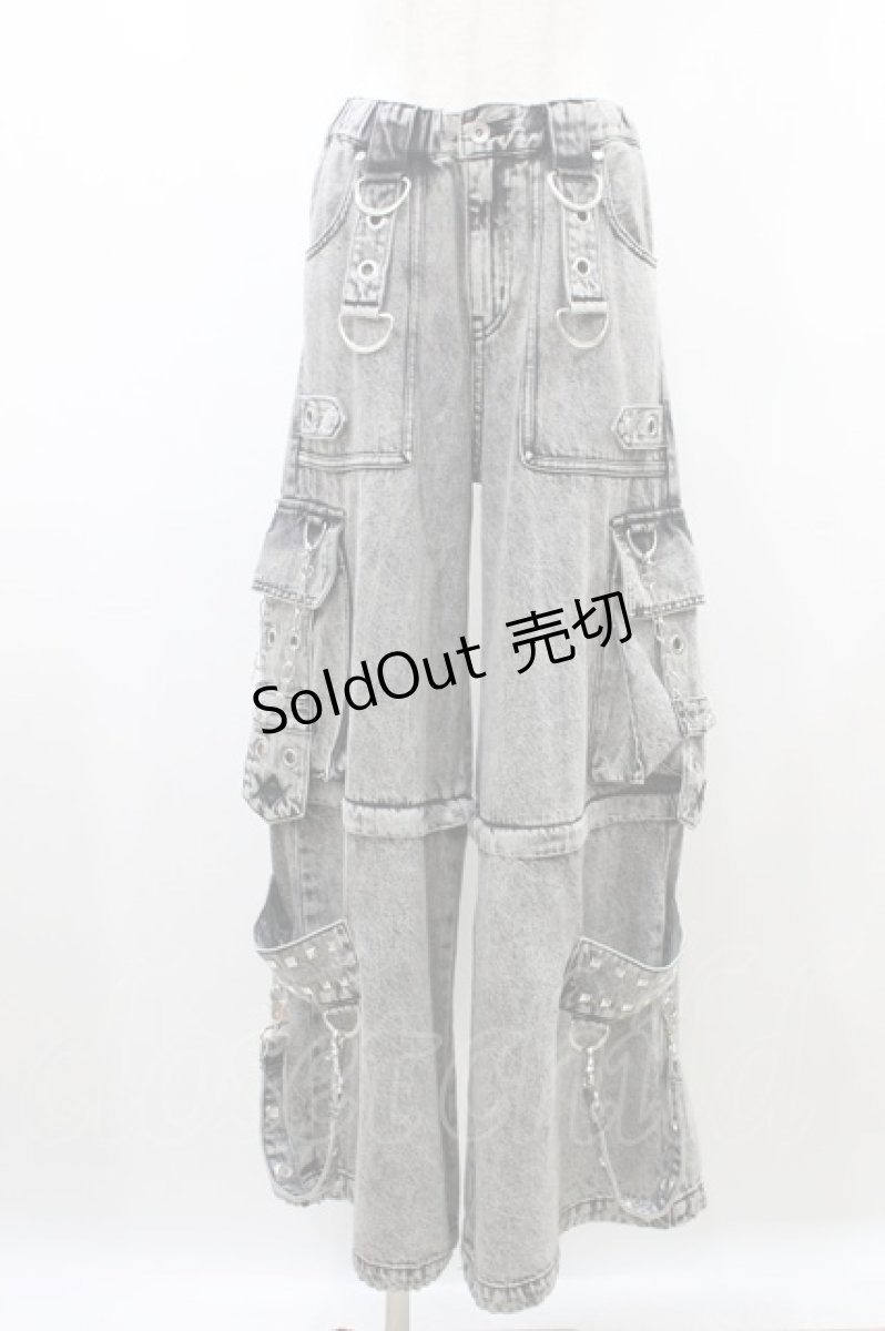 画像1: REFLEM / 2WAYボンテージワイドデニムカーゴパンツ FREE グレー H-26-08-14-1025-PU-PA-AK-ZH (1)
