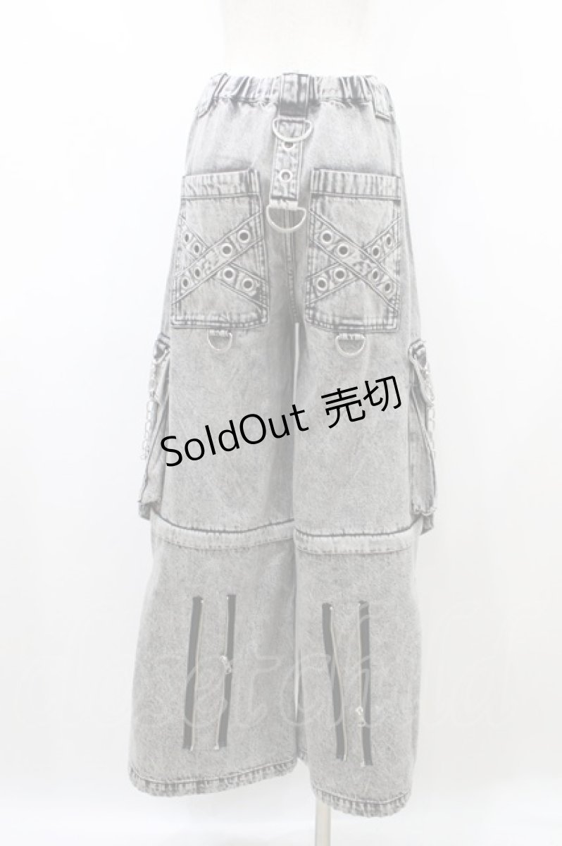 画像3: REFLEM / 2WAYボンテージワイドデニムカーゴパンツ FREE グレー H-26-08-14-1025-PU-PA-AK-ZH (3)