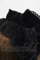 画像2: Antique beasT / 別珍リボンヘッドドレス  黒 H-26-08-14-1027-PU-AC-AK-ZH (2)