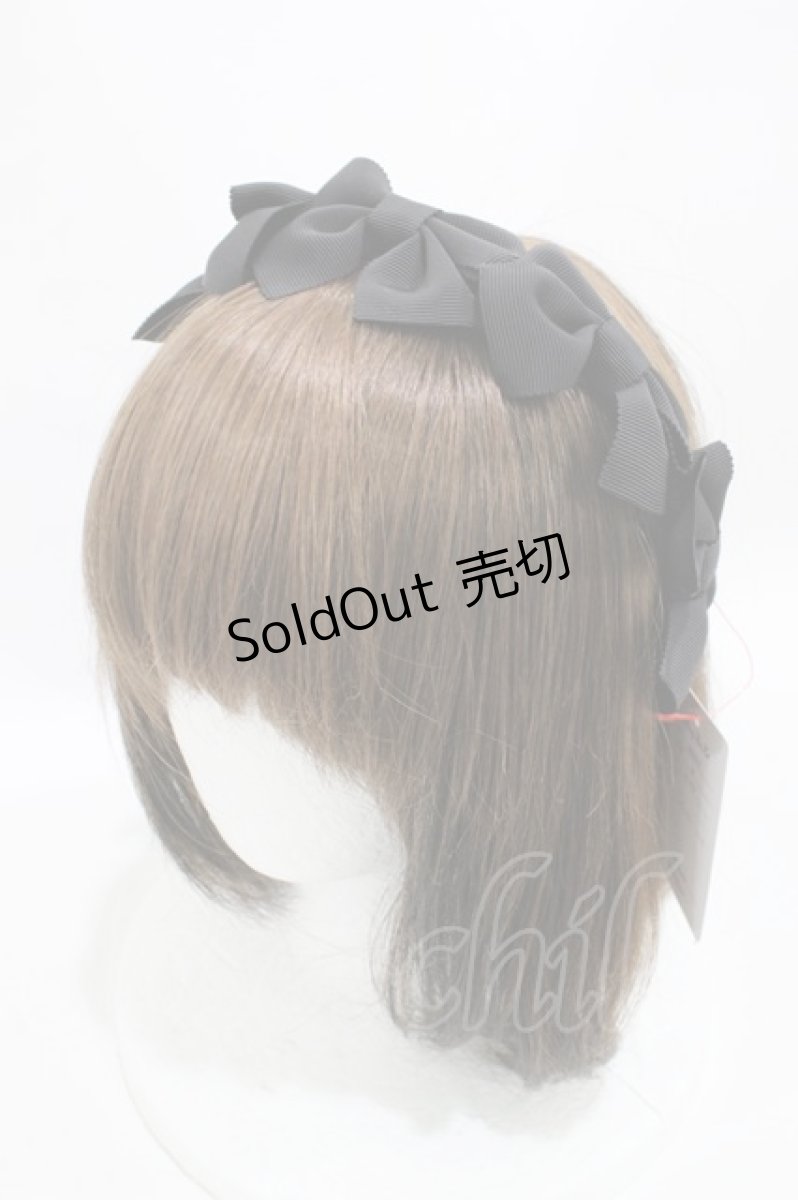 画像1: Melody BasKet / リボンいっぱいカチューシャ  ブラック H-26-08-14-1028-LO-AC-AK-ZH (1)