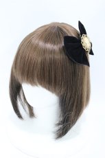 画像1: metamorphose / カメオリボンバレッタ  ブラック H-26-08-14-024-ME-AC-NS-ZH (1)