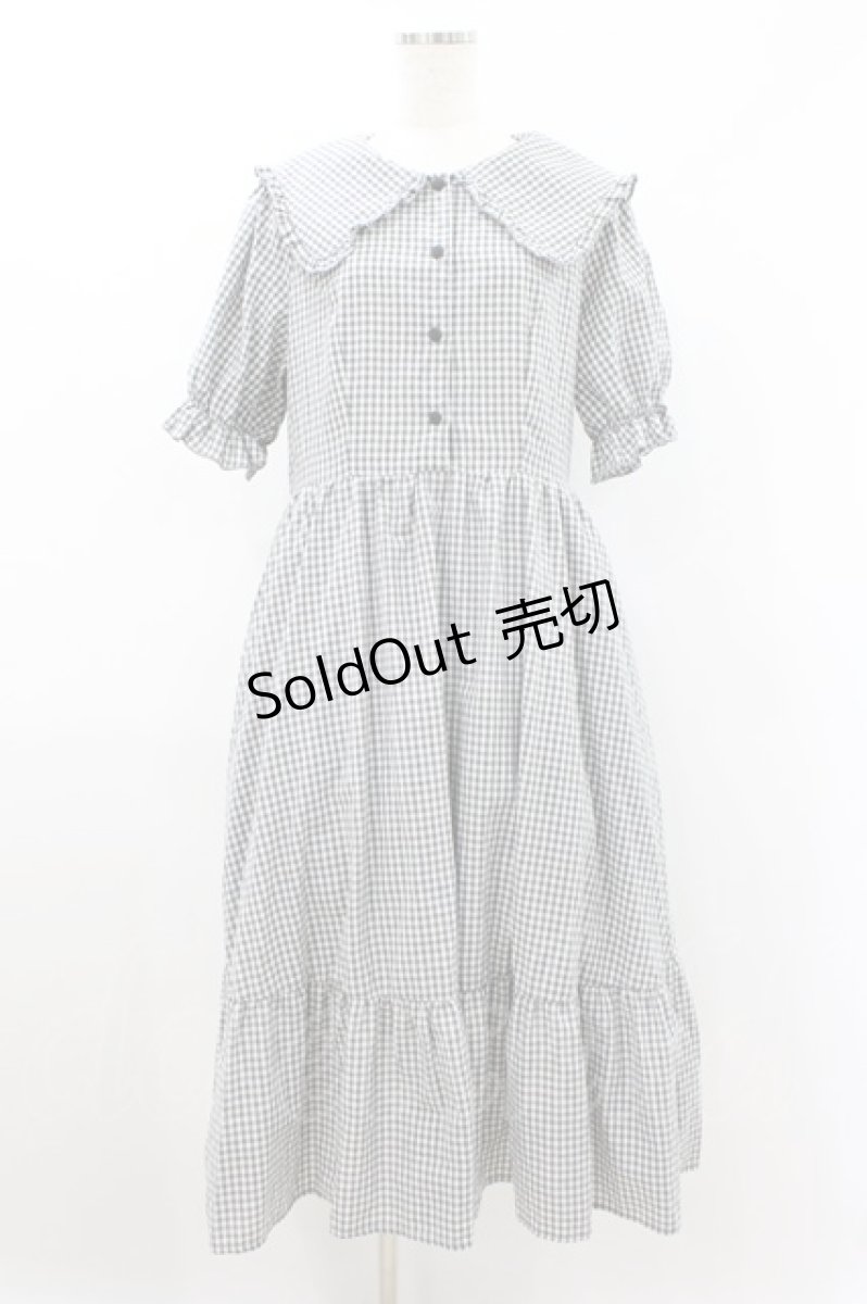 画像1: m petit by misako / AM*ギンガムCHKワンピース LL グレー H-26-08-14-030-LO-OP-NS-ZH (1)