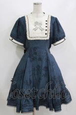 画像1: KOMOMO（海外ロリータブランド） / ヨーク切替ワンピース XXL ネイビー H-26-08-15-004-PU-OP-NS-ZH (1)