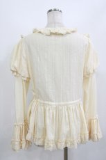 画像3: ALONE御花園（海外ロリータブランド） / フィッシュテールブラウス XL 生成り H-26-08-15-043-PU-BL-NS-ZH (3)