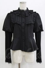 画像1: Little Dipper（海外ロリータブランド） / 薔薇刺繍ブラウス L ブラック H-26-08-15-046-LO-BL-NS-ZH (1)