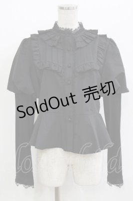 Preview of 薔薇刺繍ブラウス L ブラック