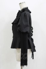 画像2: Little Dipper（海外ロリータブランド） / 薔薇刺繍ブラウス L ブラック H-26-08-15-046-LO-BL-NS-ZH (2)