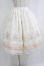画像1: MILU ORIG（海外ロリータブランド） / 刺繍スカート Free 生成り H-26-08-15-008-PU-SK-NS-ZH (1)