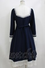 画像3: Unideer（海外ロリータブランド） / Autumn of Floriaワンピース XL ネイビー H-26-08-15-014-LO-OP-NS-ZH (3)