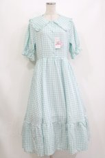 画像1: m petit by misako / AM*ギンガムCHKワンピース LL サックス H-26-08-15-015-LO-OP-NS-ZH (1)