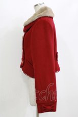 画像2: Le Miroir / ファー襟付きショートコート XL レッド H-26-08-15-023-LO-BL-NS-ZH (2)